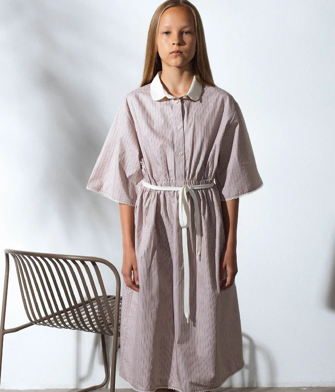 Unlabel Blur Dress Sand Stripes Laid