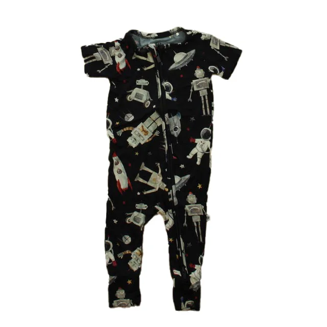 Bums & Roses Boys Navy Astronauts 1-piece Non-footed Pajamas Cclassic Men's Tweed