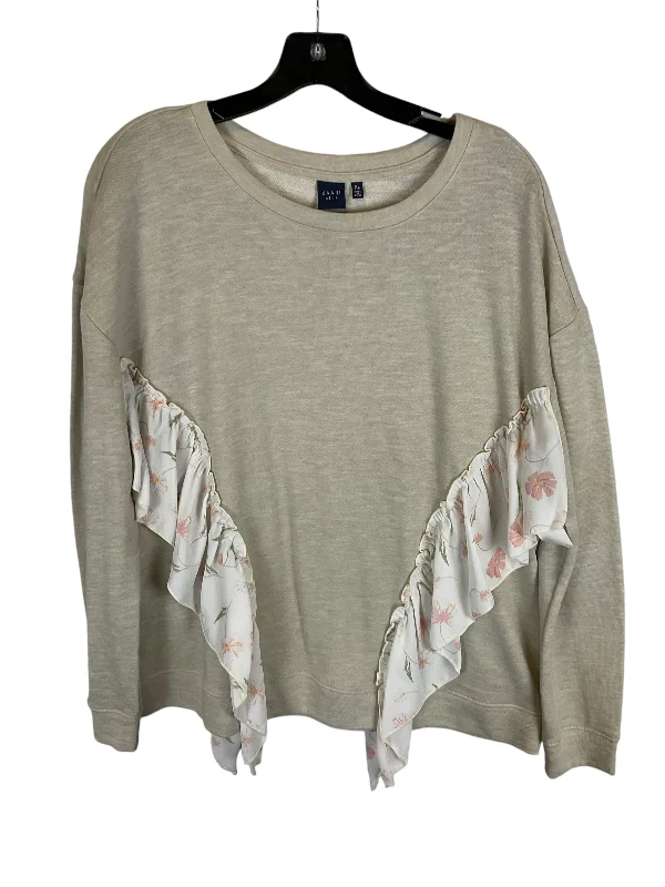 Top Long Sleeve By Kaari Blue In Cream, Size: Xl Street