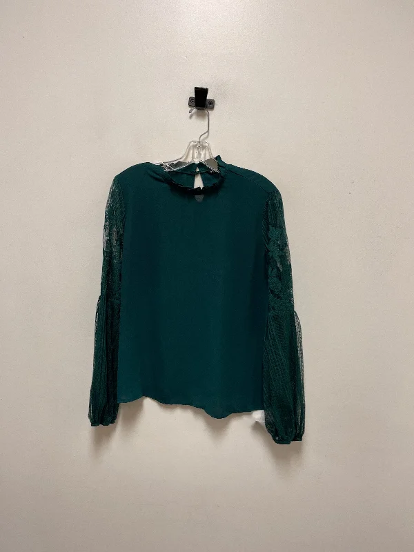 Top Long Sleeve By Shein In Green, Size: L Sleek Men's Contemporary 