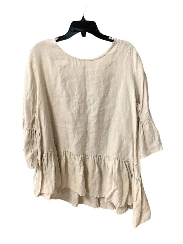 Top 3/4 Sleeve By Bryn Walker In Beige, Size: L Adventure
