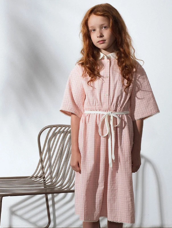 Unlabel Bliss Dress Pink Checks Cool Men's Distressed