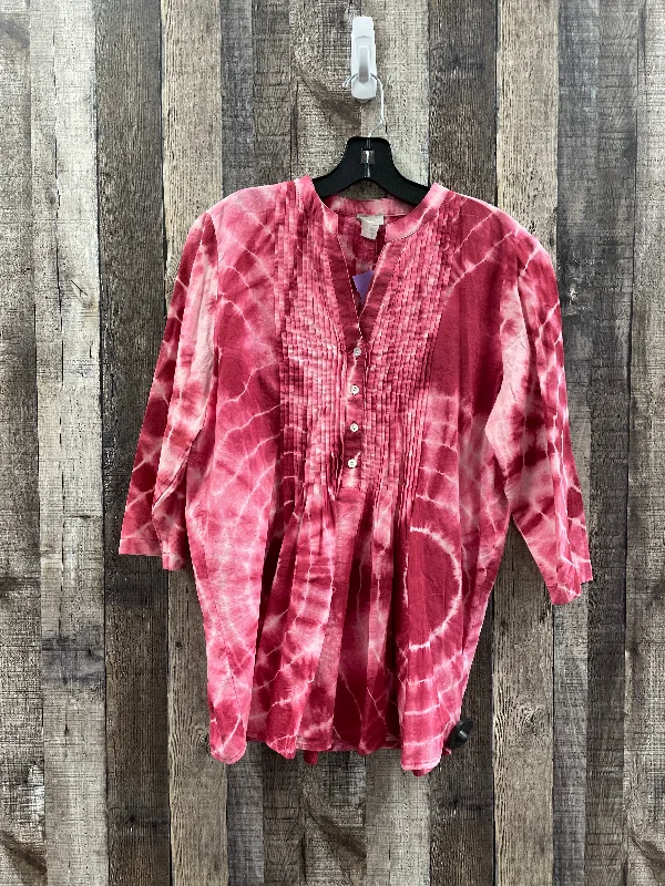 Top Long Sleeve By Chicos In Pink Masculine Men's Thick