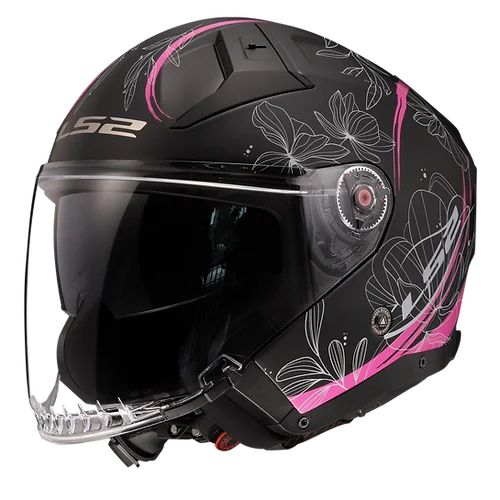 LS2 Infinity II Open Face Helmet Lotus Graphic Confident Men's High