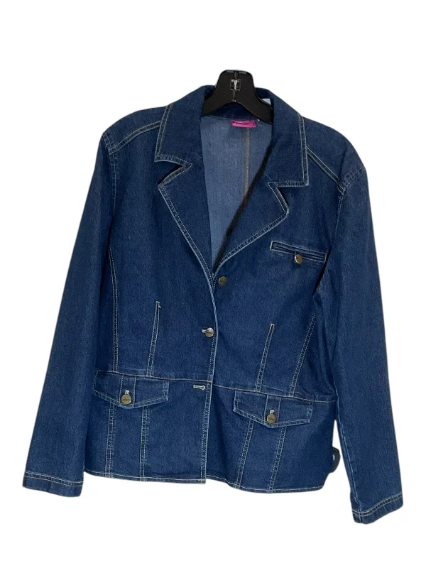 Blazer By Pappagallo In Blue Denim, Size: L Modern Men's 
