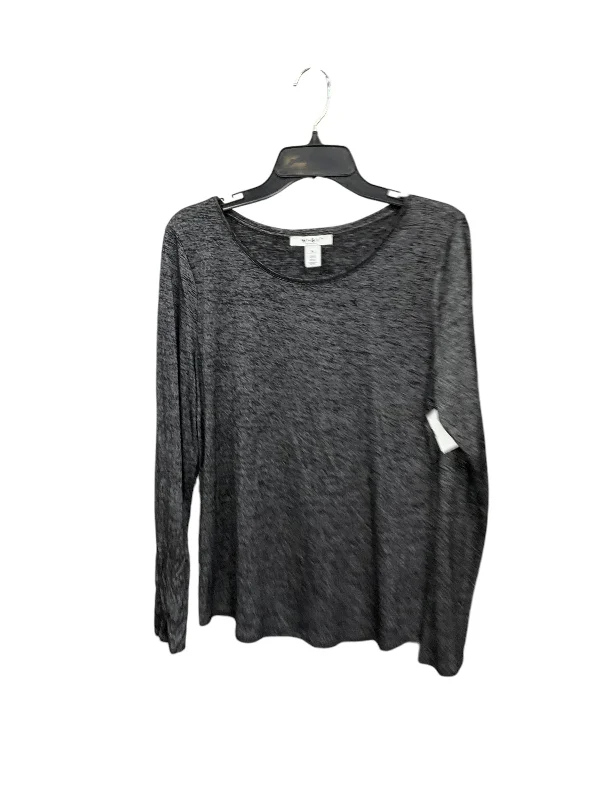 Top Long Sleeve By White House Black Market In Black & Silver, Size: Xl Practical Men's Quick