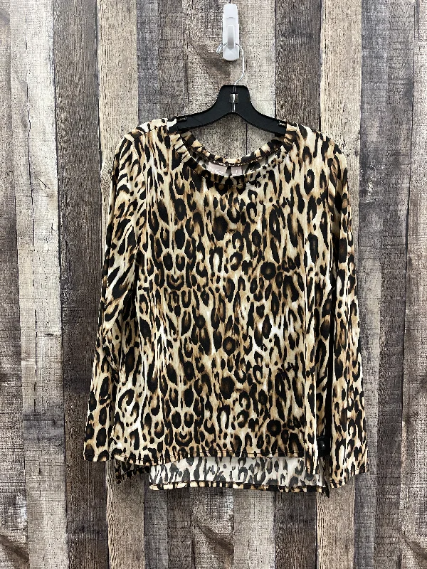 Top Long Sleeve By Chicos In Animal Print, Size: M Preppy Men's College