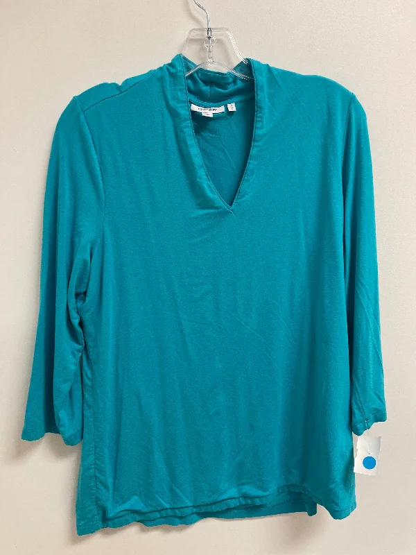 Top Long Sleeve By Chicos In Blue, Size: L Minimalist Men's Casual 