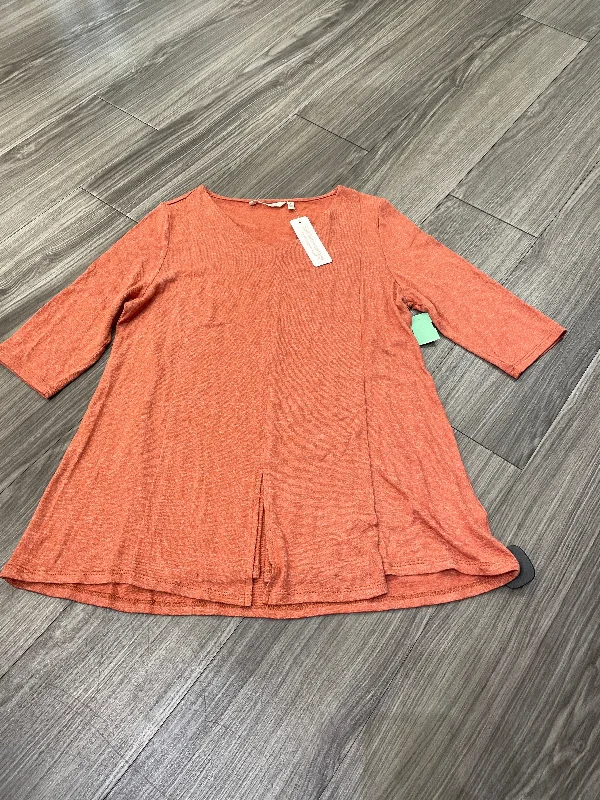 Top Long Sleeve By Soft Surroundings In Orange, Size: L Minimalist Men's Casual 
