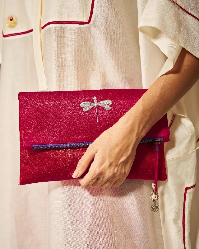Fold Over Clutch - Red & Fuschia Dynamic Men's Moto
