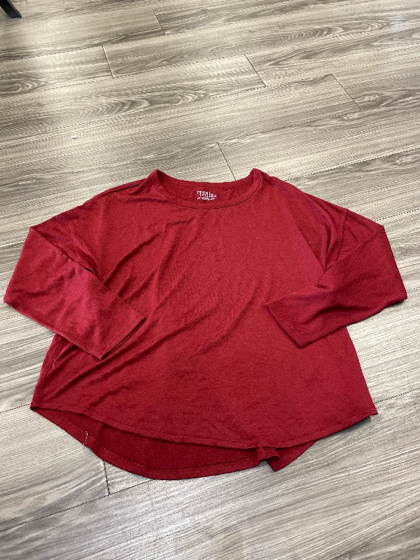Top Long Sleeve By Time And Tru In Red, Size: Xl Monochromatic Office Style