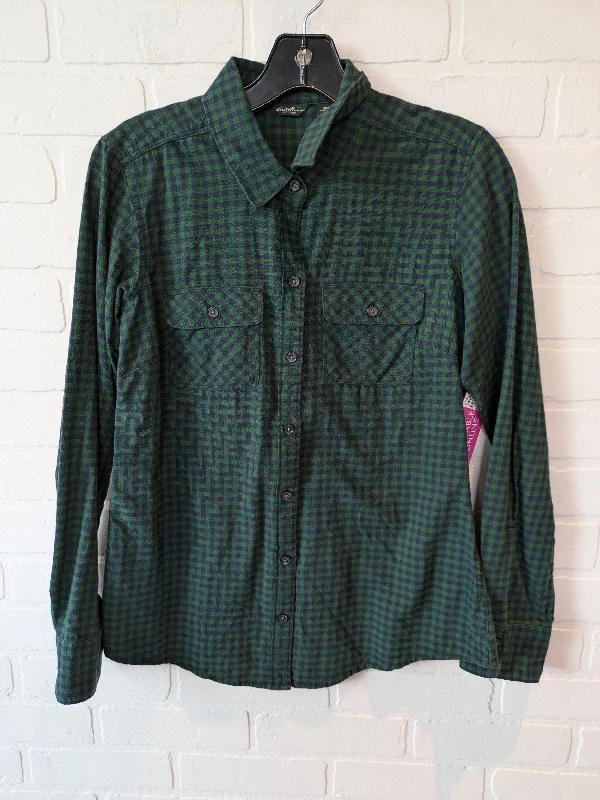 Top Long Sleeve By Eddie Bauer In Green, Size: S Edgy Men's Punk
