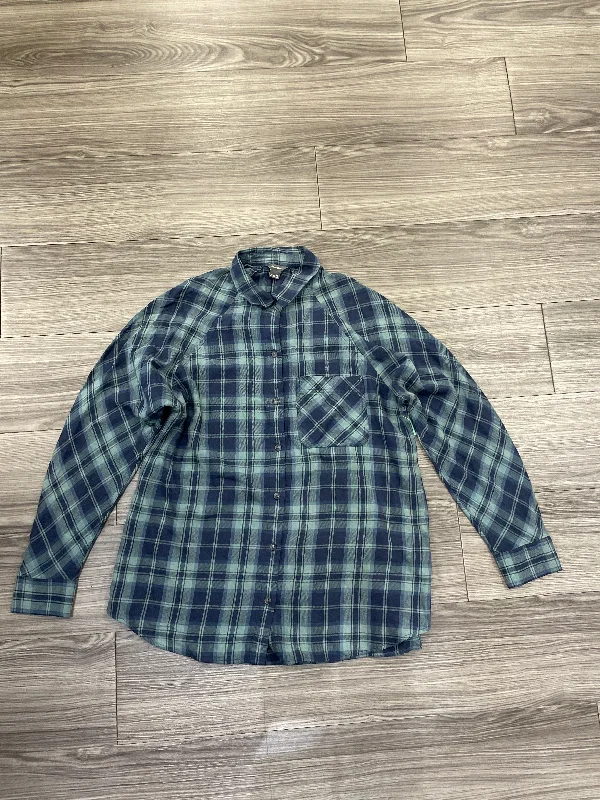 Top Long Sleeve By Eddie Bauer In Plaid Pattern, Size: M Refined Men's Velvet