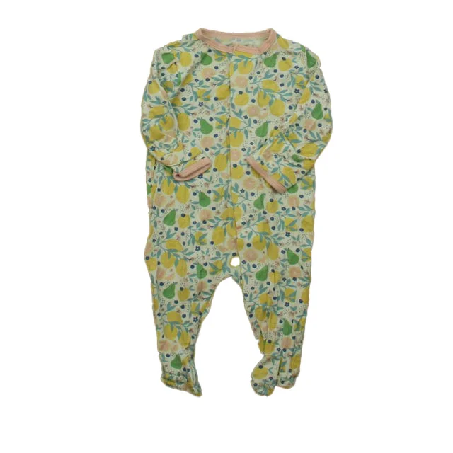 Magnetic Me Girls Pink | Yellow Lemons 1-piece footed Pajamas Size: Newborn Organic