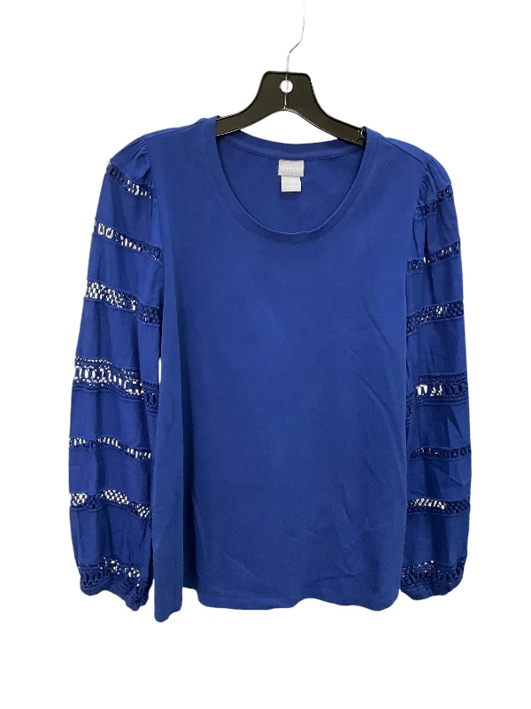 Top Long Sleeve By Chicos In Blue, Size: S Hip Men's Urban