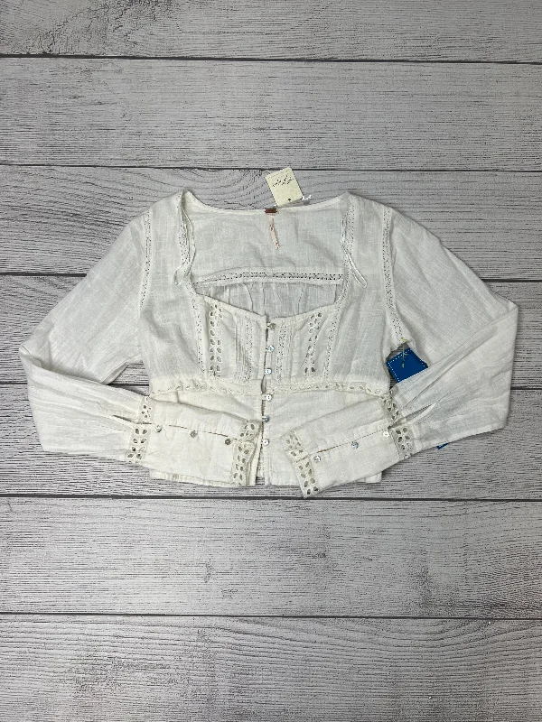 Top Long Sleeve By Free People In White, Size: Xs Relaxed Men's Australian 