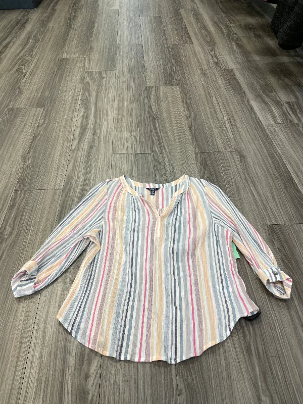 Top Long Sleeve By Chaps In Striped Pattern, Size: L Elegant Men's Cashmere