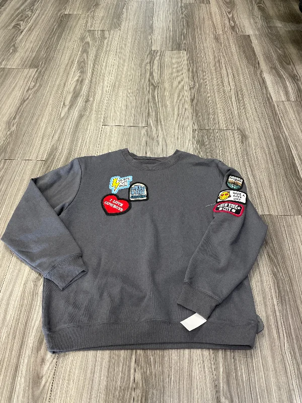 Top Long Sleeve By Clothes Mentor In Grey, Size: L Cool Men's Distressed
