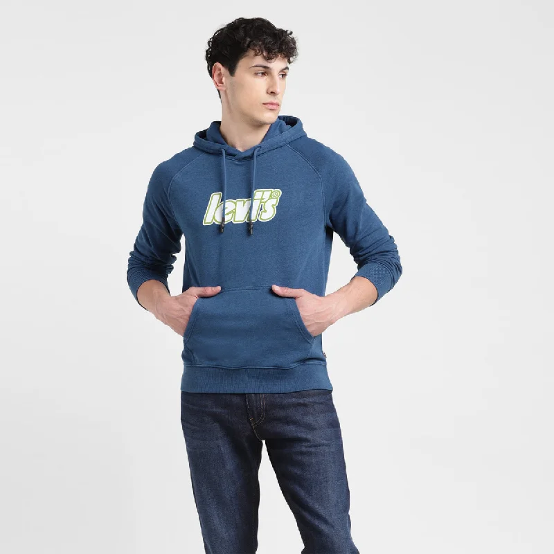 Men's Solid Blue Hooded Sweatshirt Lumberjack
