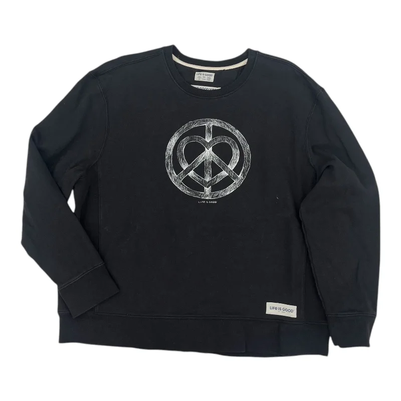 Sweatshirt Crewneck By Life Is Good In Black, Size:Xxl Bold Men's Statement