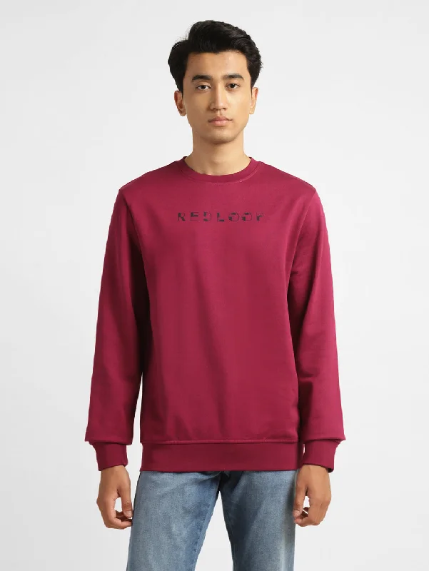 Men's Brand Logo Red Crew Neck Sweatshirt Dapper Men's Bow