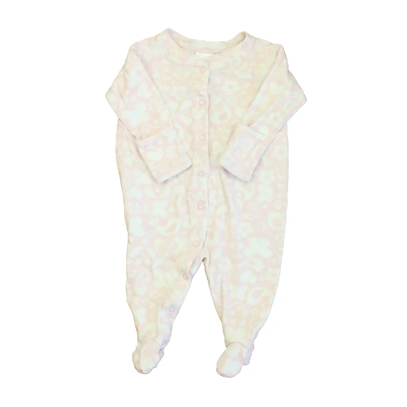 Hanna Andersson Girls Pink | White 1-piece footed Pajamas Confident Men's High