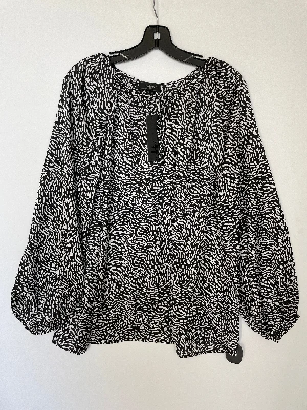 Top Long Sleeve By Belldini In Black & White, Size: Xl Practical Men's Quick