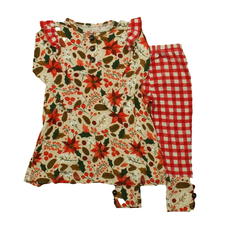 Gigi and Max Girls Pink Floral 2-piece Pajamas Practical Men's Quick