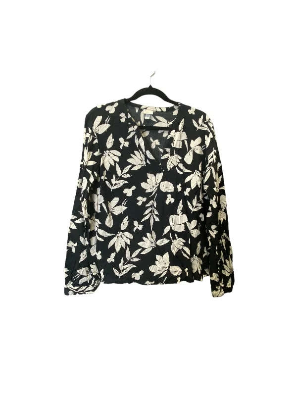 Top Long Sleeve By A New Day In Floral Print, Size: L Cclassic Men's Tweed