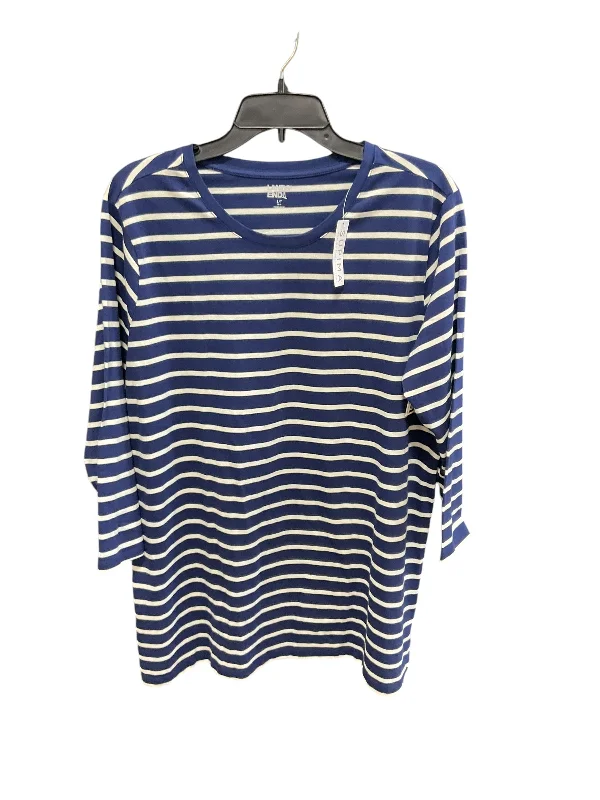 Top Long Sleeve By Lands End In Striped Pattern, Size: L Refined Men's Velvet