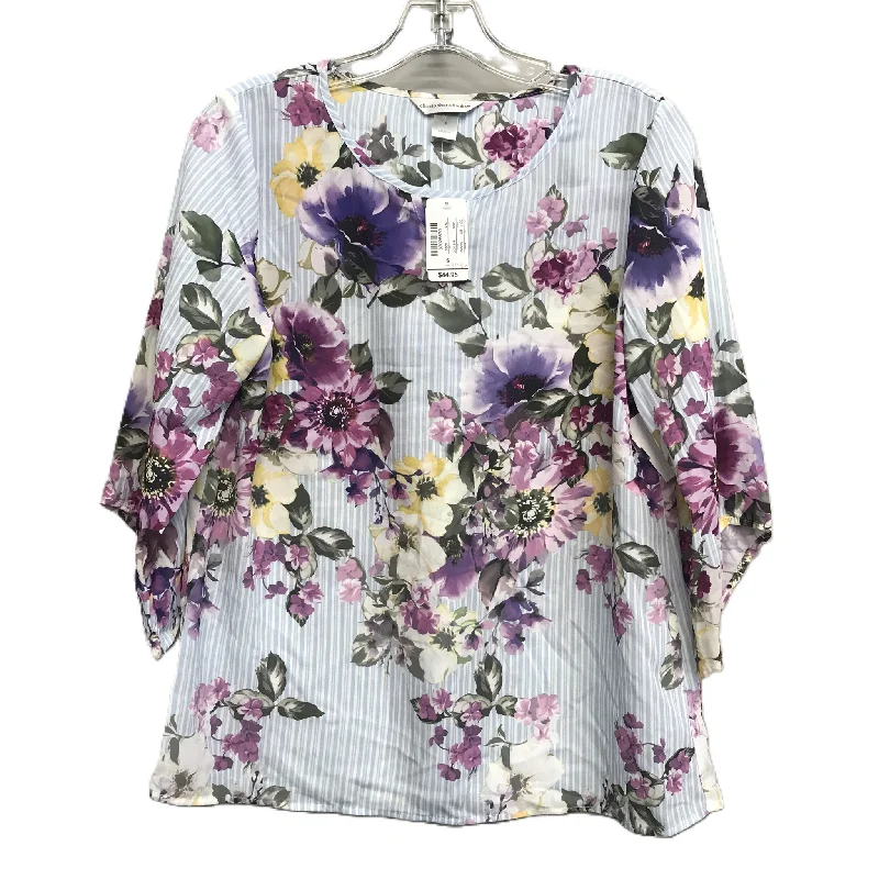 Top 3/4 Sleeve By Christopher And Banks In Floral Print, Size: S Bold Men's Statement