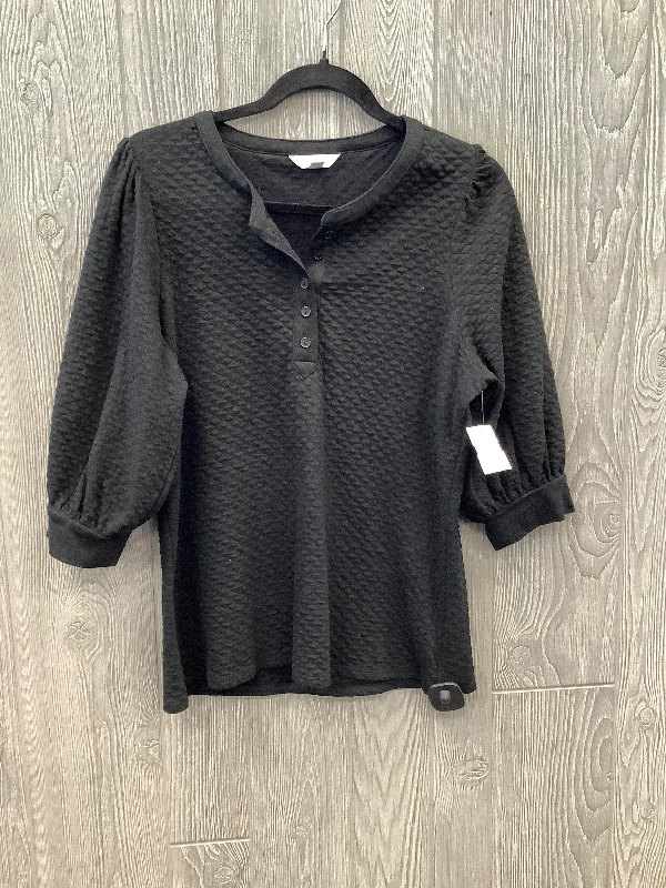 Top 3/4 Sleeve By Time And Tru In Black, Size: M Dynamic Men's High