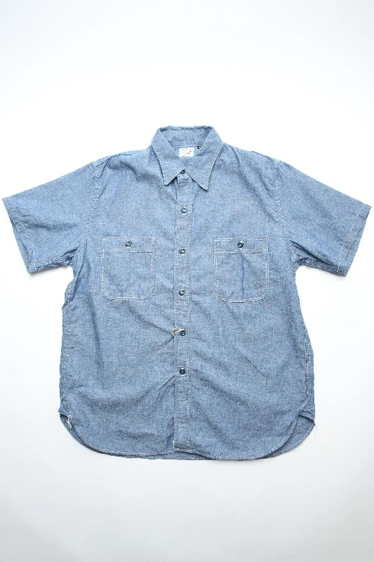 orSlow Short Sleeve Chambray Work Shirt - Chambray Bohemian Men's Free