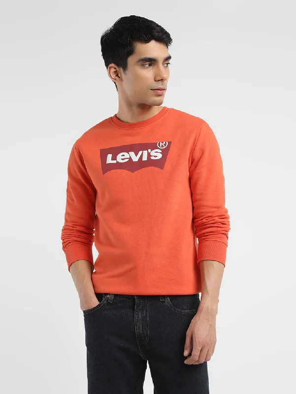 Men's Solid Red Crew Neck Sweatshirt Earthy Men's Sustainable 
