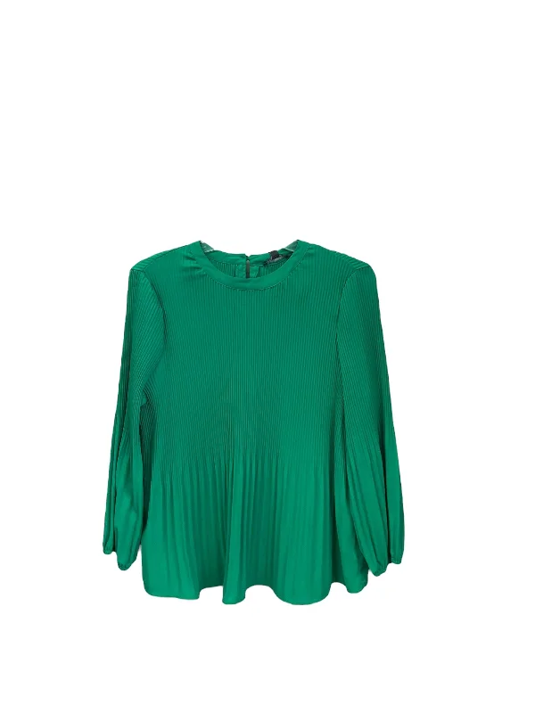Top Long Sleeve By Adrianna Papell In Green, Size: S Streetwear Style