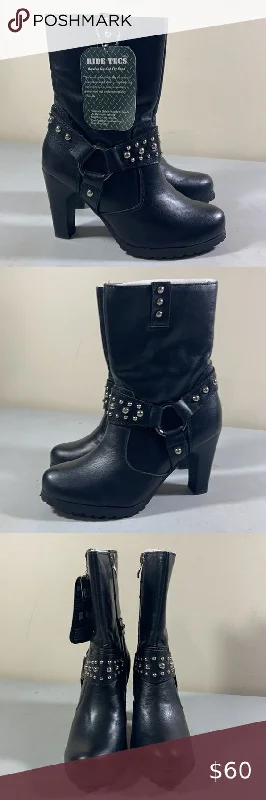 Ladies Studded Harness Boot Traditional Men's Country