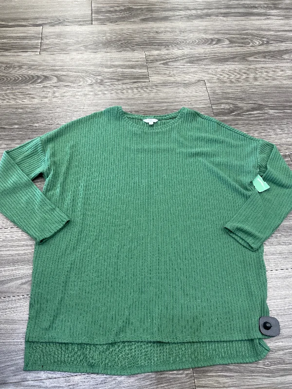 Top Long Sleeve By Time And Tru In Green, Size: L Street