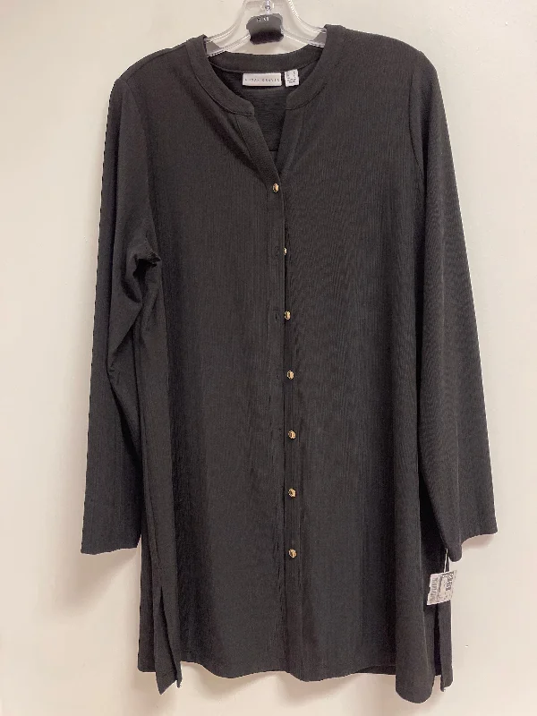 Tunic Long Sleeve By Susan Graver In Black, Size: M British Gentleman Style