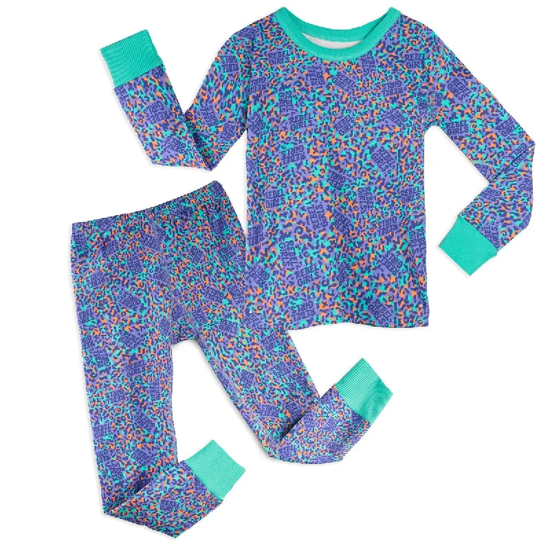 Mightly Girls Purple Leopard 2-piece Pajamas Dynamic Men's Glow
