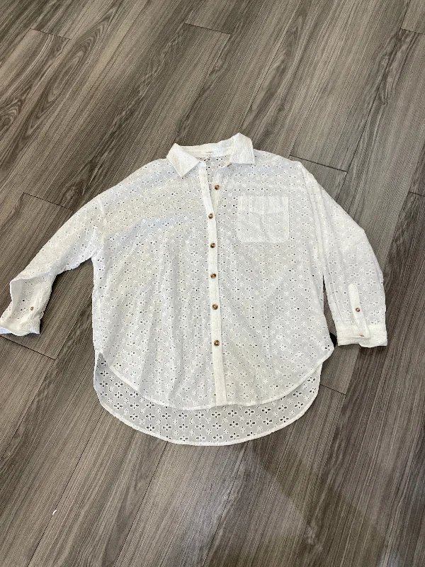 Top Long Sleeve By Maurices In White, Size: L Modern Men's 