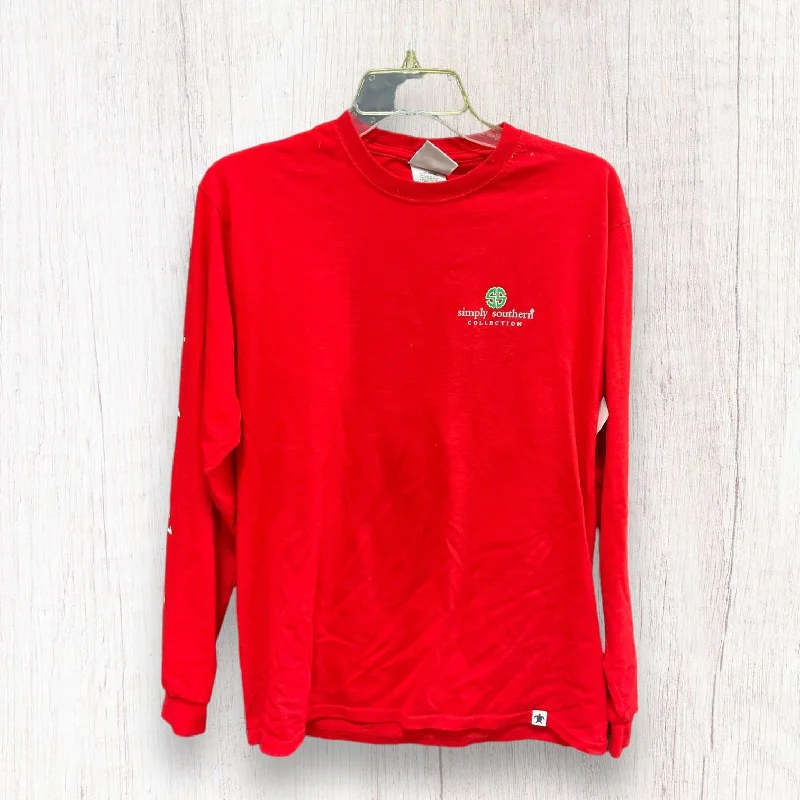 Top Long Sleeve Basic By Simply Southern In Christmas, Size: M Earthy Men's Sustainable 