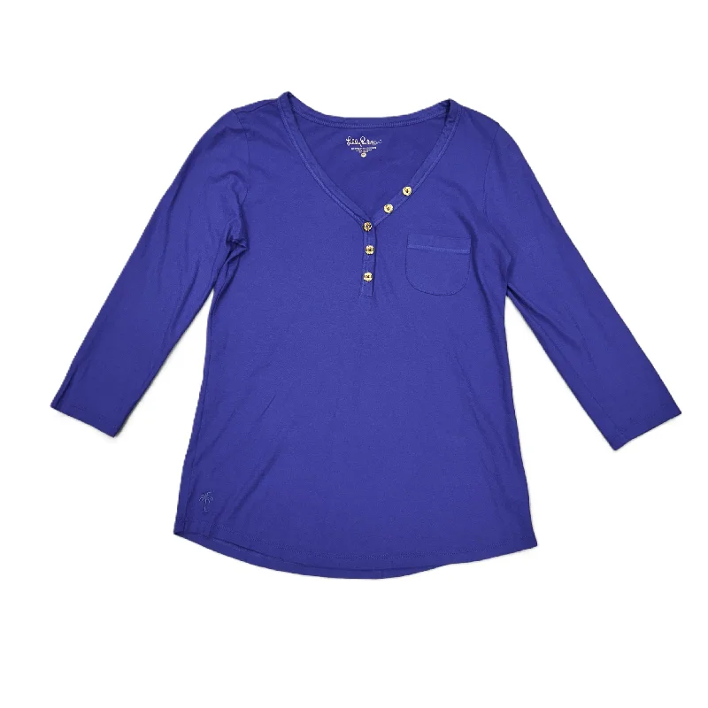 Top 3/4 Sleeve By Lilly Pulitzer In Royal Blue, Size: Xs Edgy Men's Punk