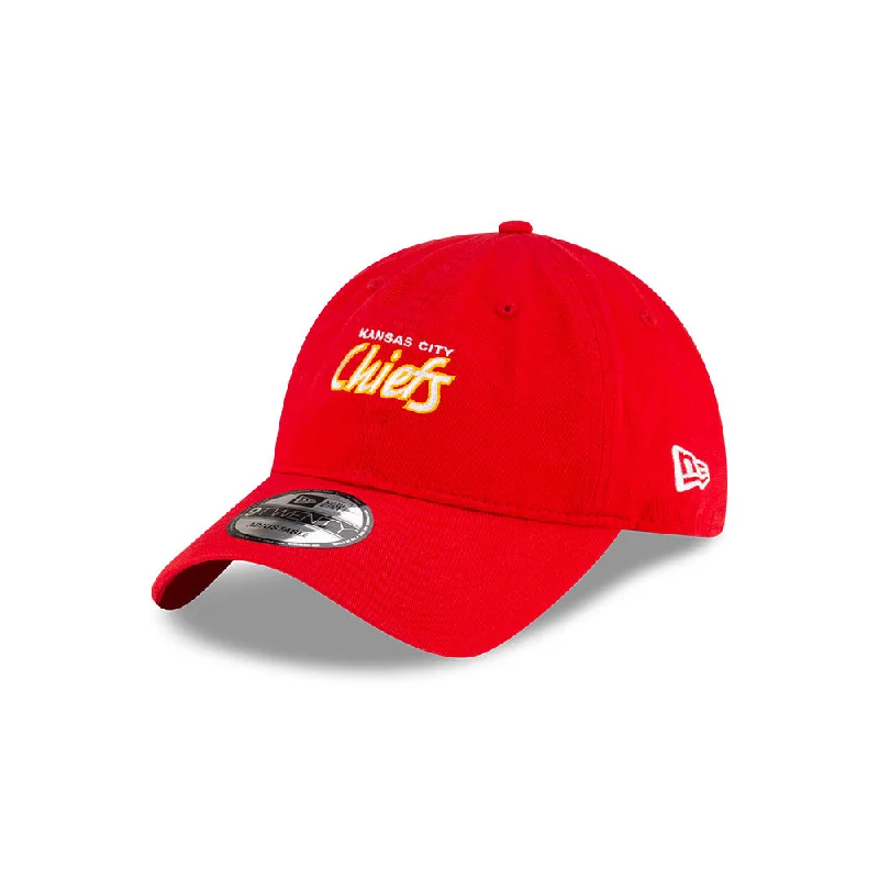 New Era Kansas City Chiefs NFL Games Washed Script Red 9TWENTY Adjustable Cap Modern Men's Tech