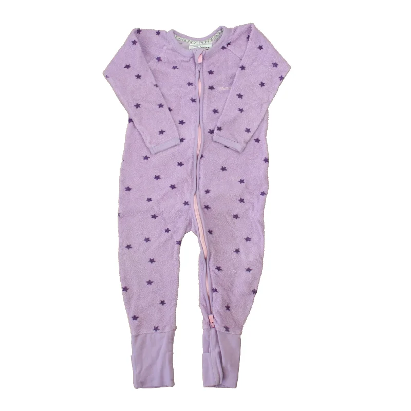Bonds Girls Purple Stars 1-piece Non-footed Pajamas Tough Men's Military
