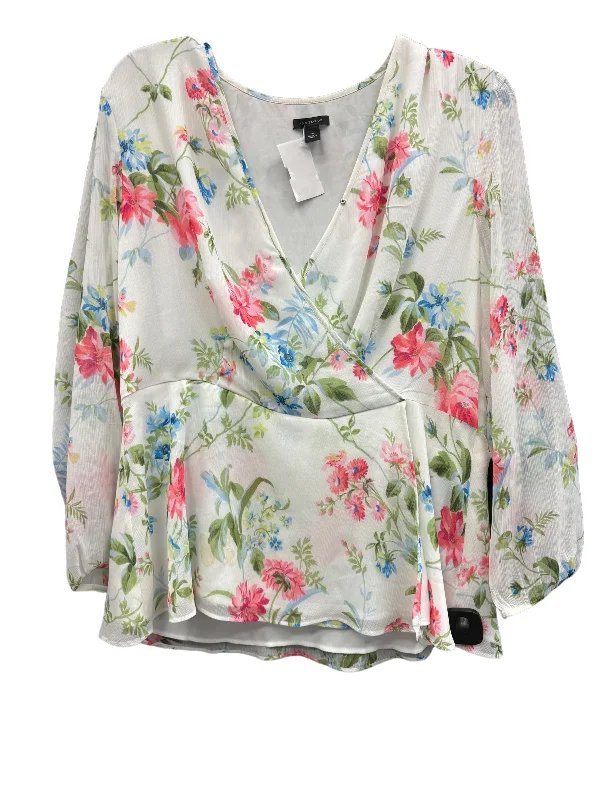 Top Long Sleeve By Ann Taylor In Floral Print, Size: 10 Cozy Men's Sherpa