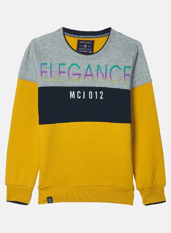Boys Mustard Printed Sweatshirt Bold Men's Statement