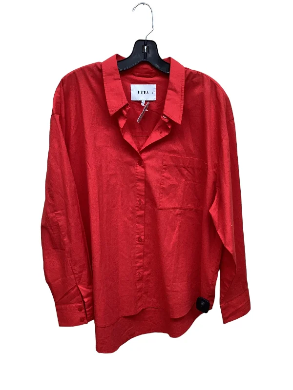 Top Long Sleeve By Pistola In Red, Size: L Athletic Men's High