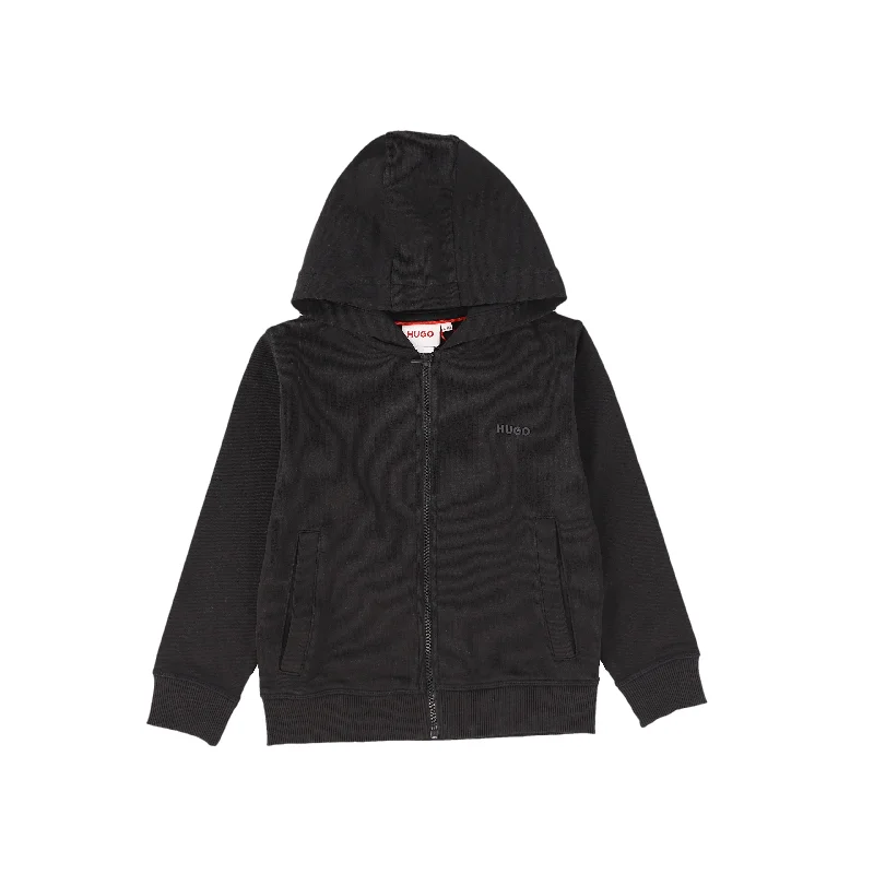 HUGO BLACK HOODED SWEATER Gym