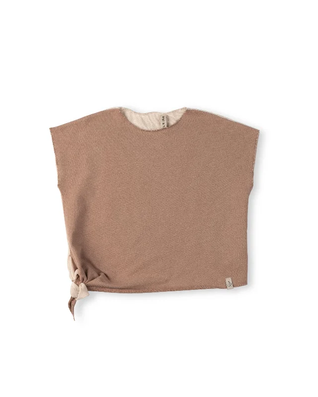 MILLIE KNOTTED T-SHIRT-Mocha/Biscuit Elegant Men's Cashmere