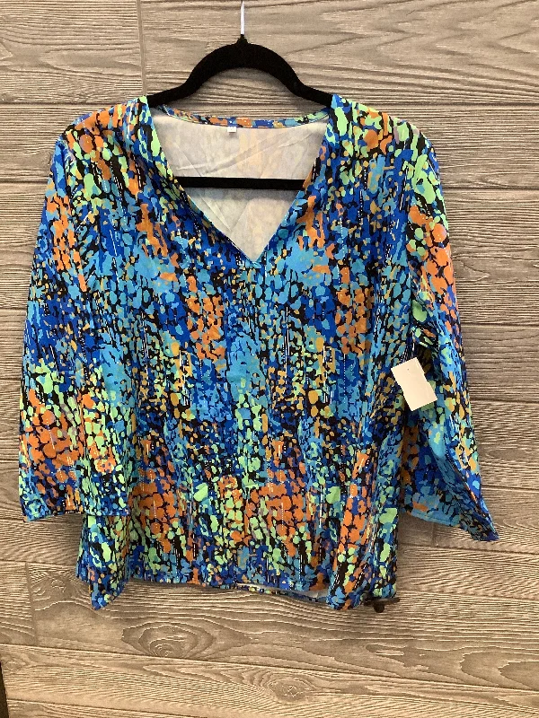 Top Long Sleeve By Clothes Mentor In Multi-colored, Size: Xl Business